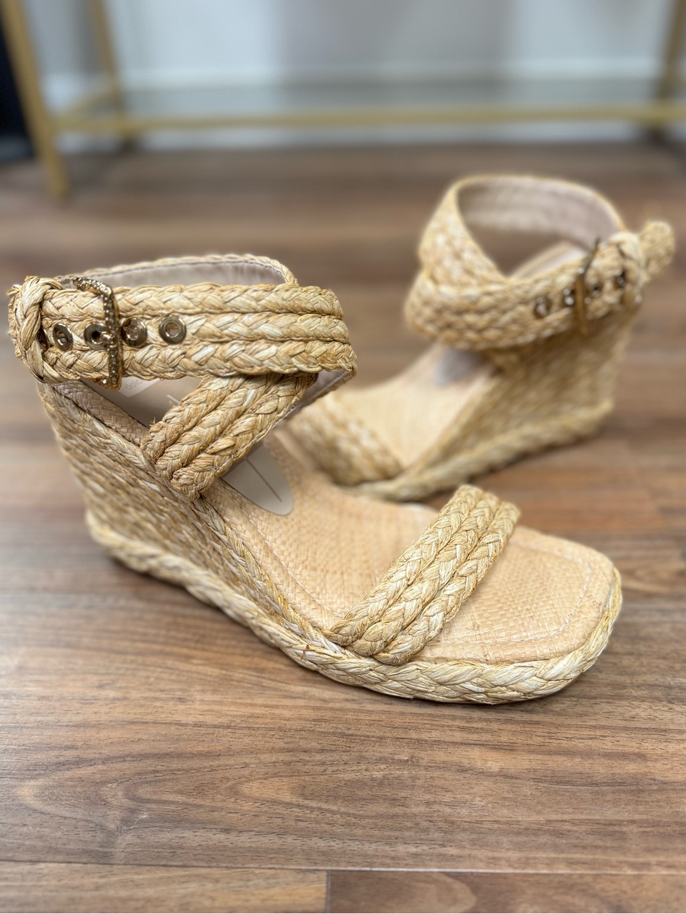 Dolce Vita Braided Espadrille Wedge Sandals Natural Size 10